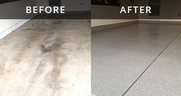 Garage Floor Coatings Before and After Colorado