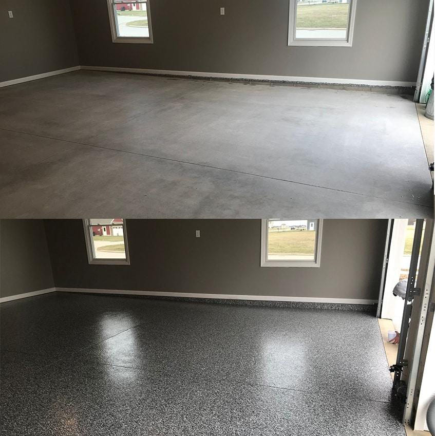 garage floor coatings Ogden utah before and after