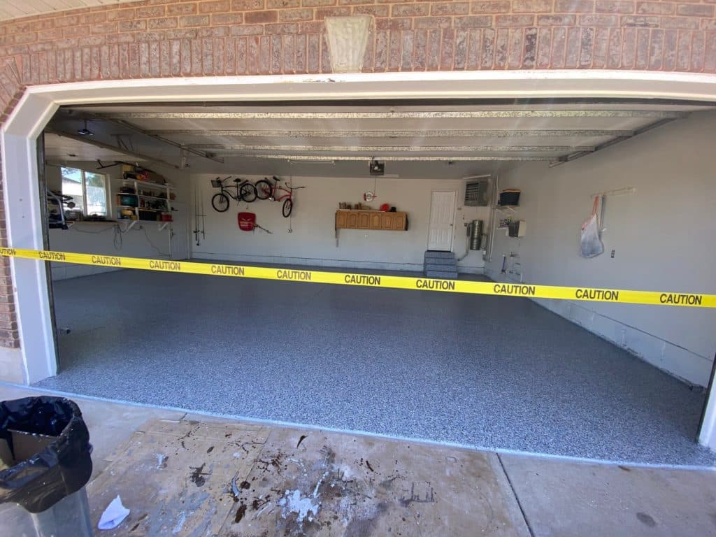 Kaysville Utah 3 Car Garage Floor Coating in Steamboat