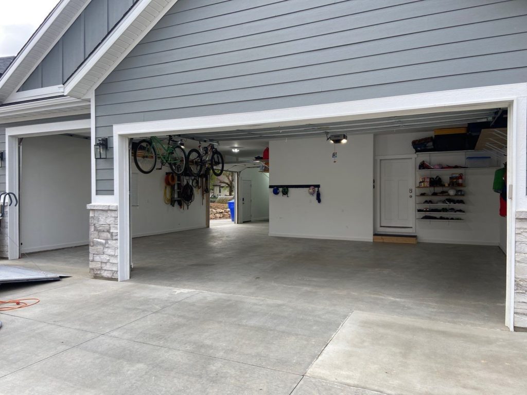 Epoxy and Polyaspartic Garage Floor Coating in North Ogden - 3 Car Garage - Gravel Color