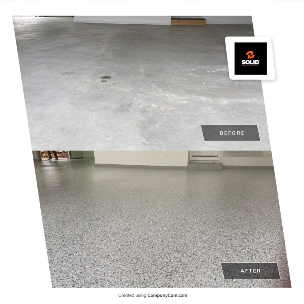 Epoxy and Polyaspartic Garage Floor Coating in North Ogden - 3 Car Garage - Gravel Color