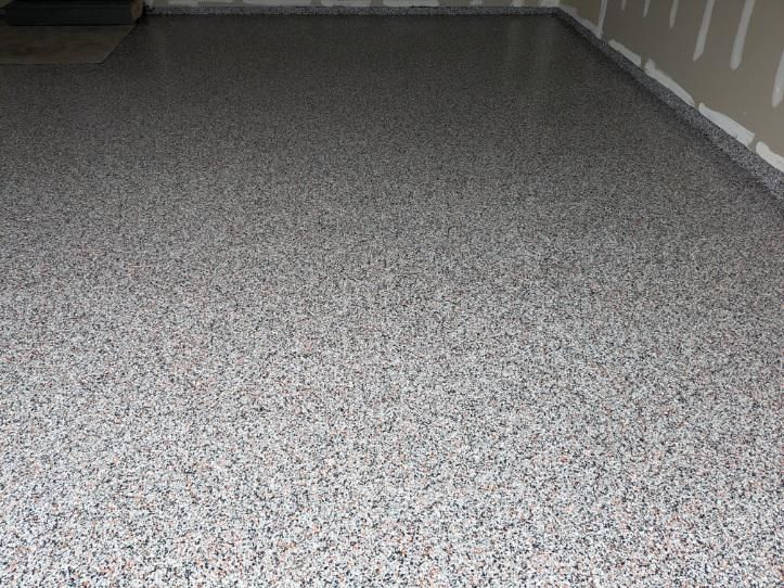 2 Car Custom Color Garage Floor Coating - Layton, Utah