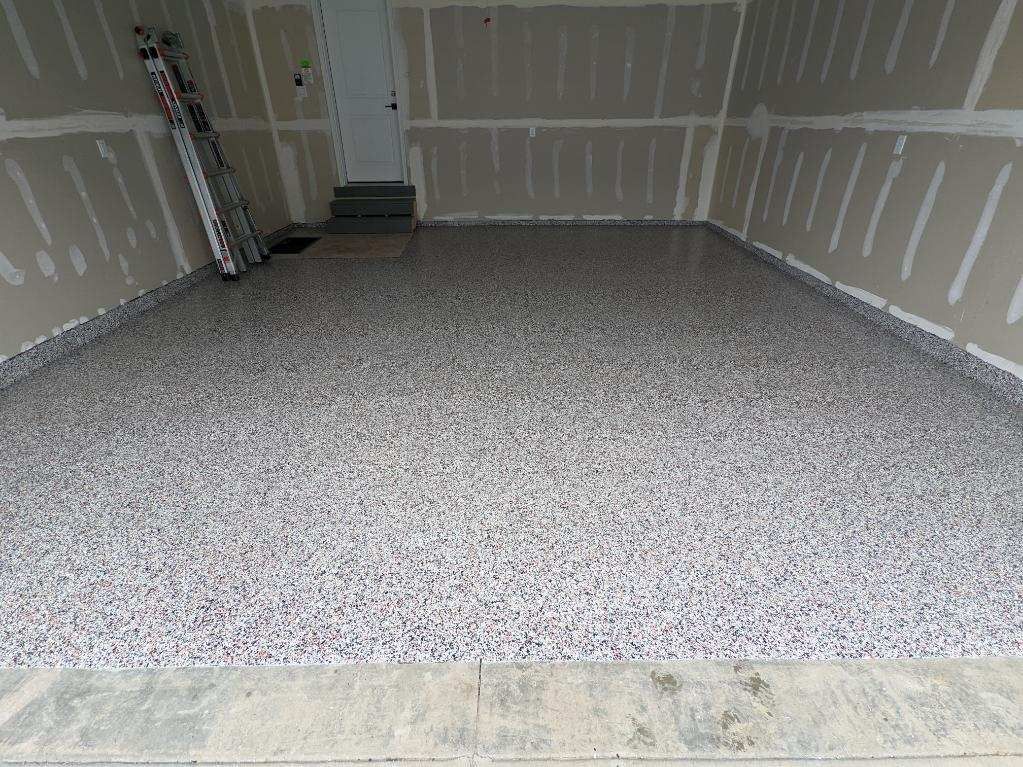 2 Car Custom Color Garage Floor Coating - Layton, Utah