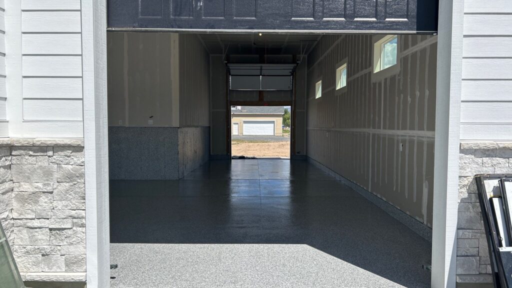 Gravel Flake Garage Floor in Ogden, Utah Gravel Flake Garage Floor in Ogden, Utah