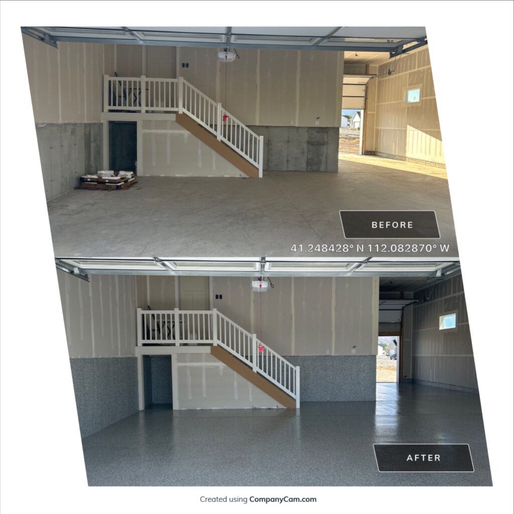 Gravel Flake Garage Floor in Ogden, Utah Gravel Flake Garage Floor in Ogden, Utah