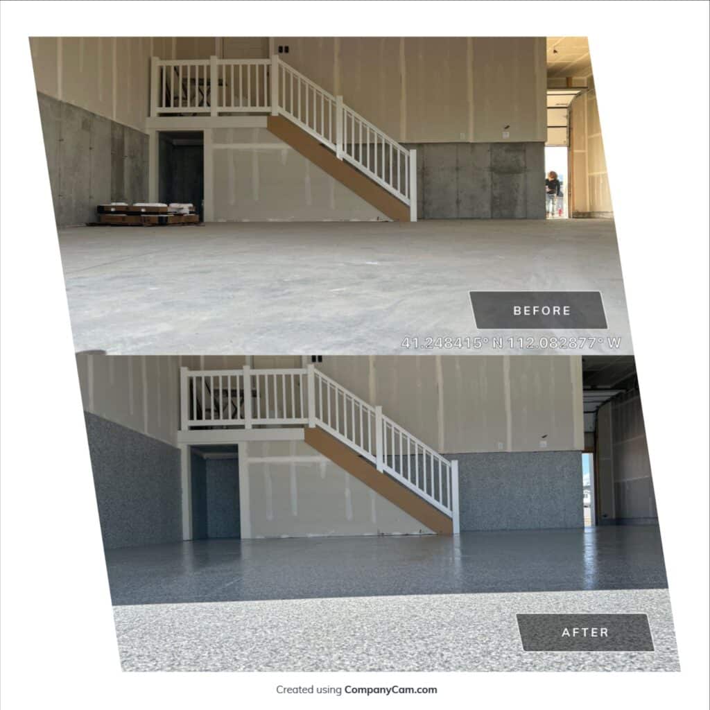 Gravel Flake Garage Floor in Ogden, Utah Gravel Flake Garage Floor in Ogden, Utah