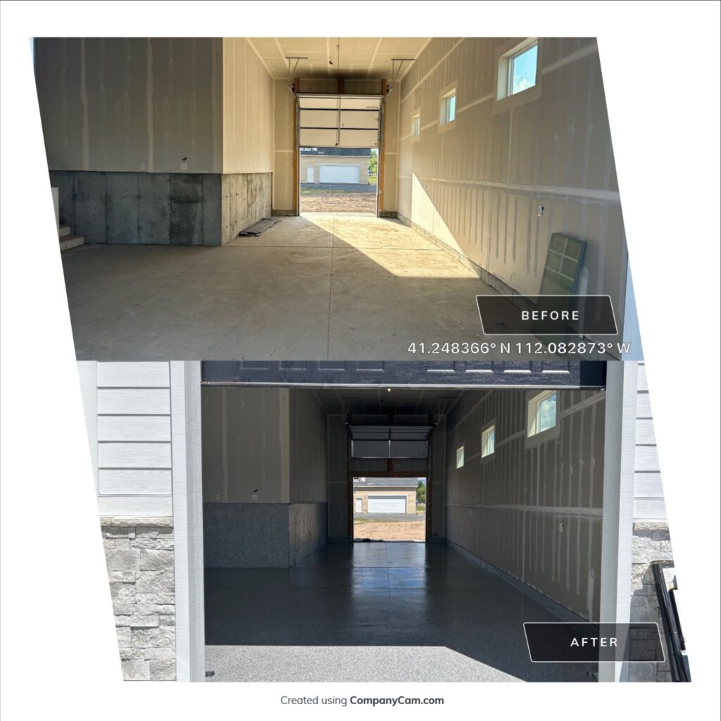 Gravel Flake Garage Floor in Ogden, Utah Gravel Flake Garage Floor in Ogden, Utah