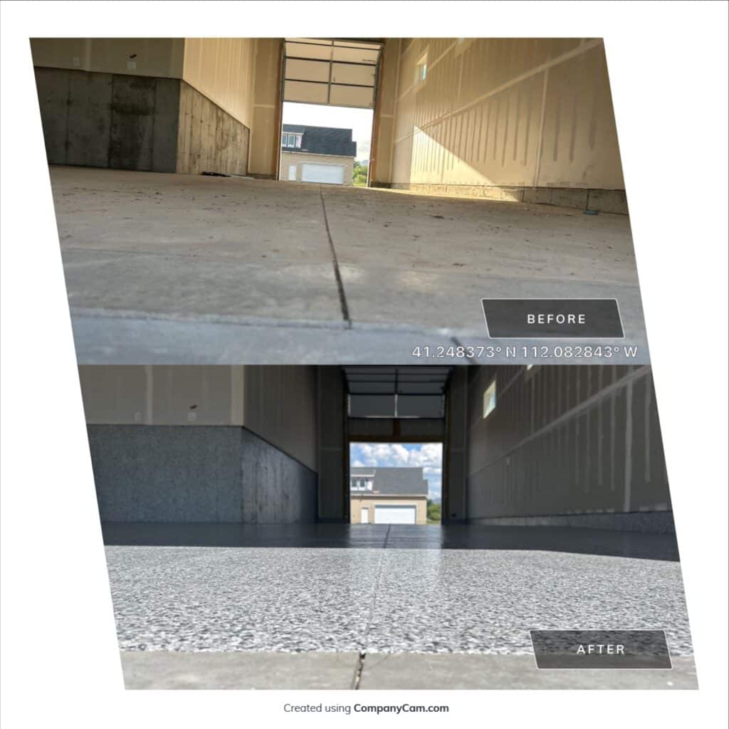 Gravel Flake Garage Floor in Ogden, Utah Gravel Flake Garage Floor in Ogden, Utah