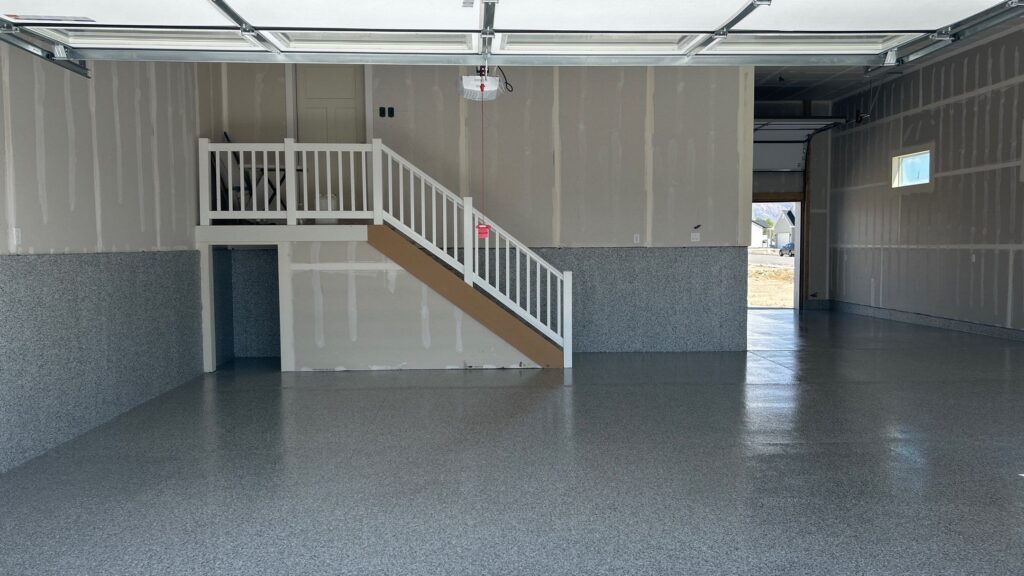 Gravel Flake Garage Floor in Ogden, Utah Gravel Flake Garage Floor in Ogden, Utah