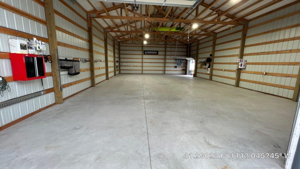 Plain City Utah Polebarn Floor Coating in Nightfall