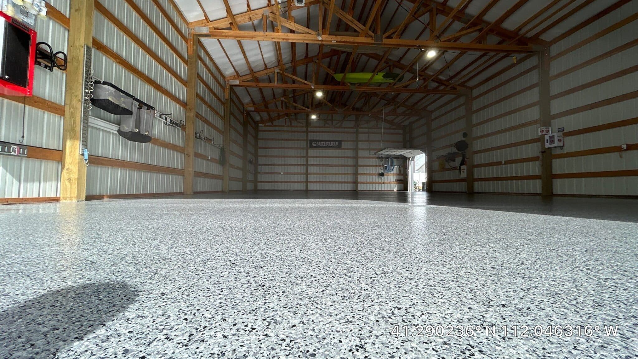 Plain City Utah Polebarn Floor Coating in Nightfall