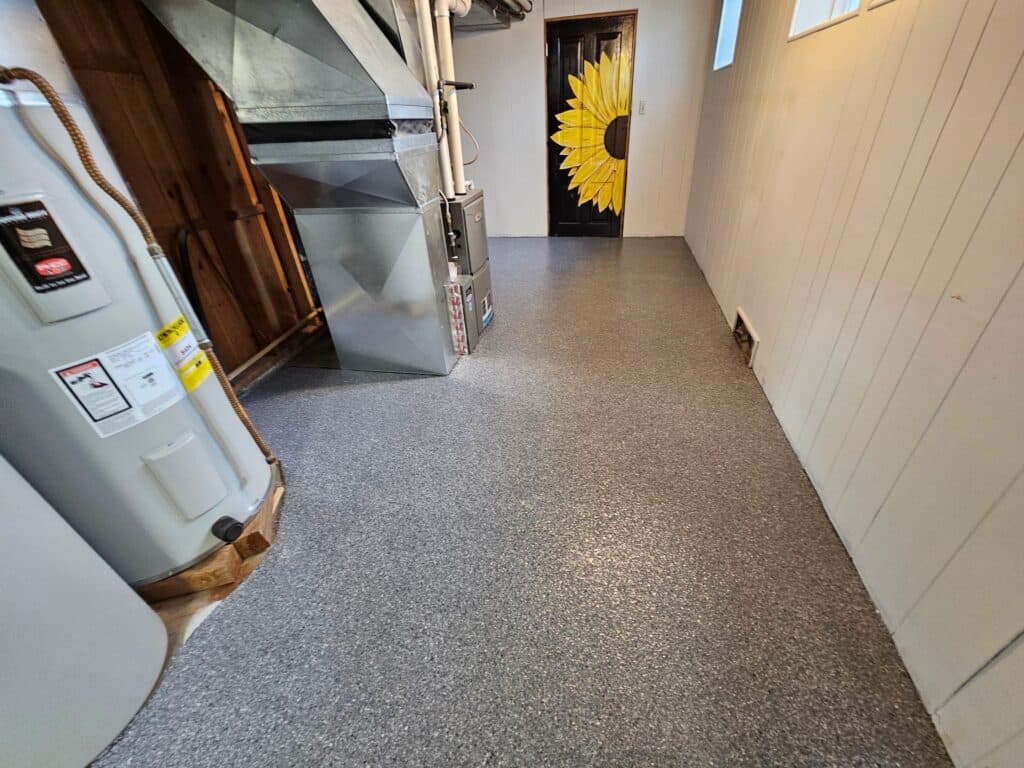 Slate Flaked Basement Floor Coating - Malad City, Idaho