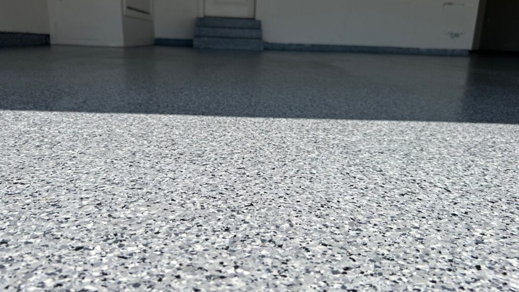 4 Car Garage Floor Coating in Gravel - Plain City, Utah