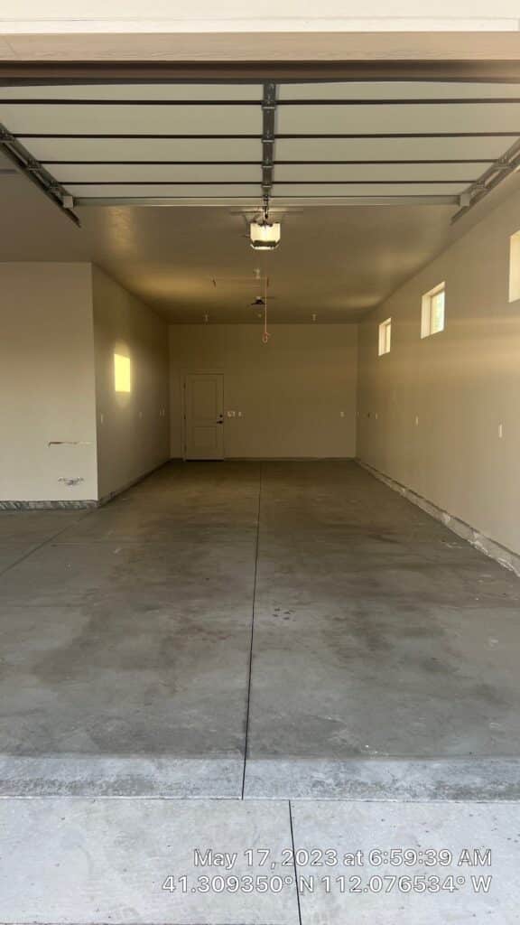 4 Car Garage Floor Coating in Gravel - Plain City, Utah