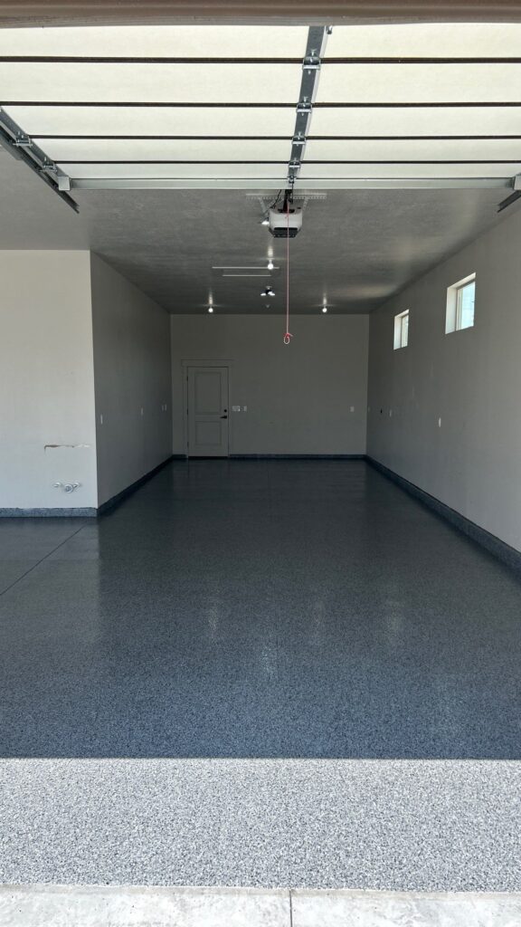 4 Car Garage Floor Coating in Gravel - Plain City, Utah