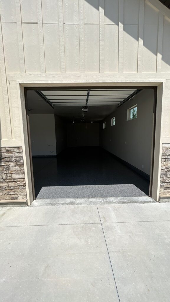 4 Car Garage Floor Coating in Gravel - Plain City, Utah